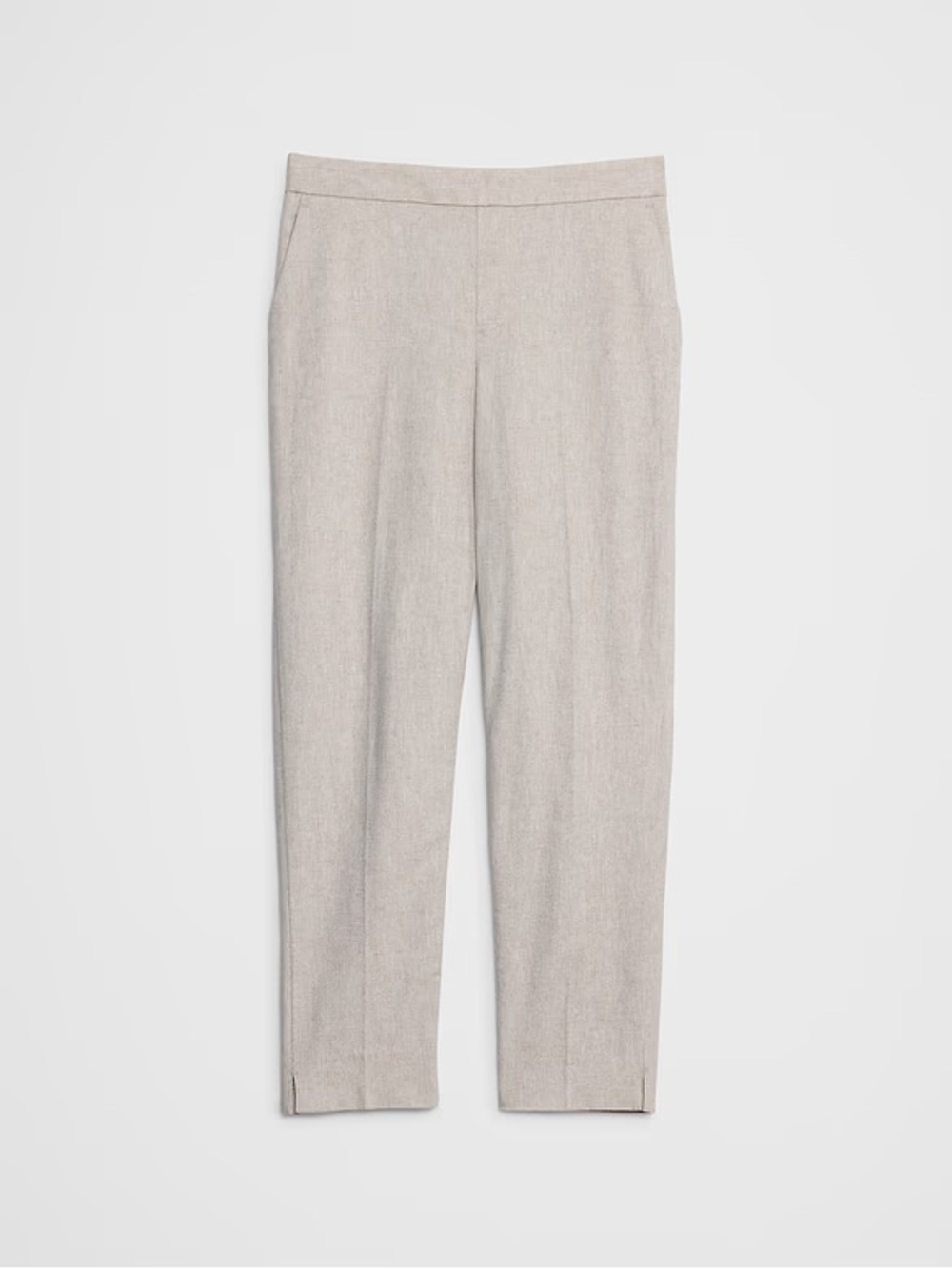 TAPERED HIGH-RISE LINEN-BLEND PANT - size S, color Flax